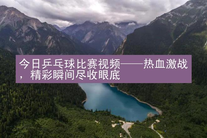 今日乒乓球比赛视频——热血激战，精彩瞬间尽收眼底