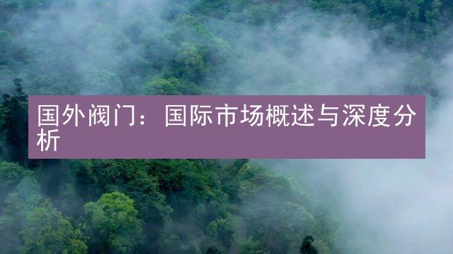 国外阀门：国际市场概述与深度分析