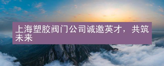 上海塑胶阀门公司诚邀英才，共筑未来