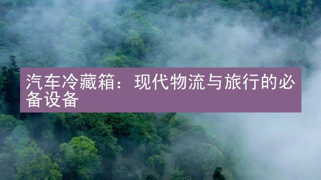 汽车冷藏箱：现代物流与旅行的必备设备